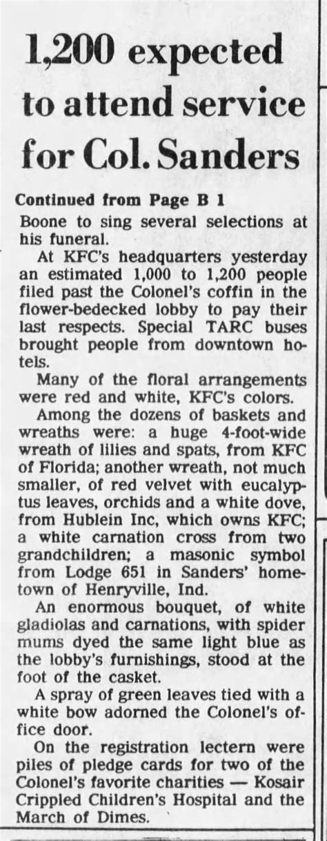 Image result for Colonel Sanders Funeral