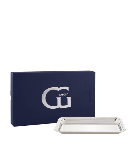 Greggio Silver Plated Georgian Rectangular Tray (24cm x 15cm) | Harrods IN