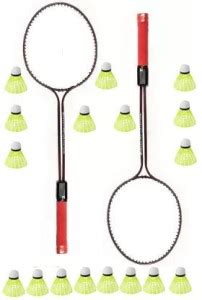 Laksh sports Badminton Set Of 2 Piece Racquet with 17 Piece Plastic ...