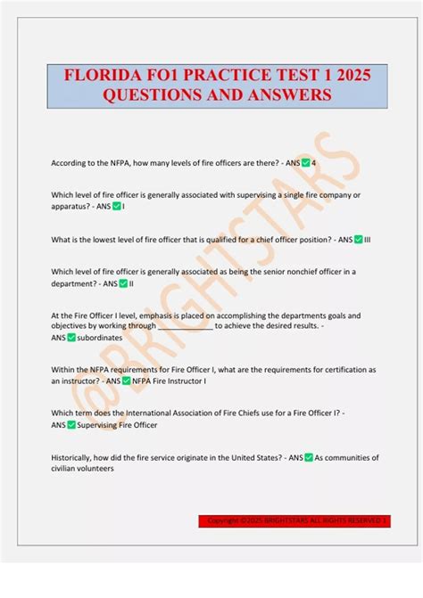 FLORIDA FO1 PRACTICE TEST 1 2025 QUESTIONS AND ANSWERS - FLORIDA FO1 ...