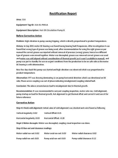 Image result for Rectification Report Template