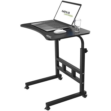 Gizga Multipurpose Adjustable Laptop Rolling Table (Black) : Amazon.in