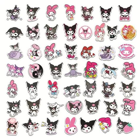 Buy Kuromi and My Melody Stickers Pack| 50 pcs Cute Anime My Melody ...