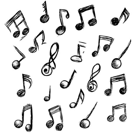 Premium Vector | HandDrawn Musical Notes Set Vector Music Icons for Graphic Design