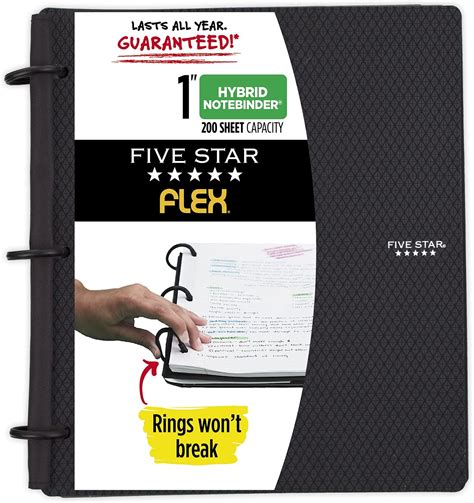 Amazon.com : Five Star Flex Hybrid NoteBinder, 1 Inch Binder with Tabs ...