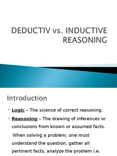 Image result for Inductive Logic vs Deductive Logic