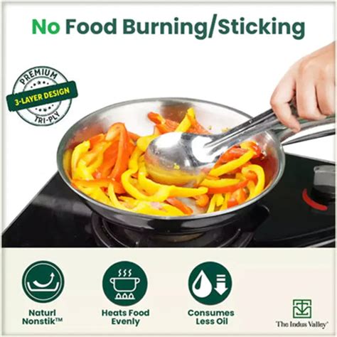 Buy Best Triply Stainless Steel Frying Pan+ Kadai/Kadhai Online India ...