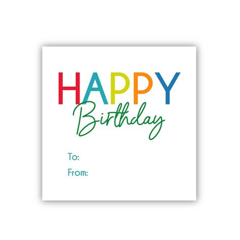 Printable Birthday Gift Tag Happy Birthday Gift Card Instant ... - Worksheets Library