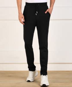 NUMERO UNO Solid Men Black Track Pants - Buy NUMERO UNO Solid Men Black ...