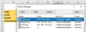 Image result for Excel 2019 Using Name Manager
