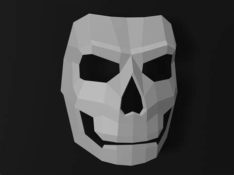 Buy Call of Duty Warzone GHOST MASK Papercraft Printable PDF Template ...