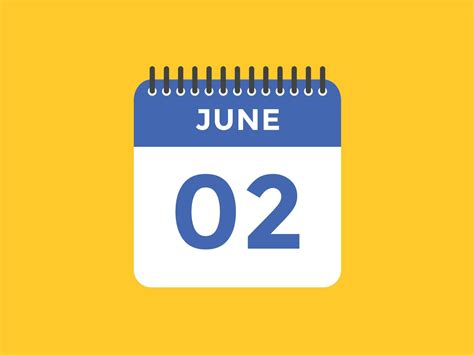 june 2 calendar reminder. 2nd june daily calendar icon template ...