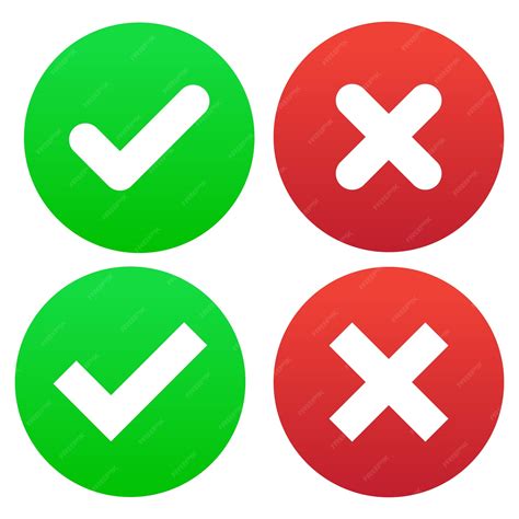 Symbole Oui Ou Non Icone Vert Sur Fond Blanc | Vecteur Premium