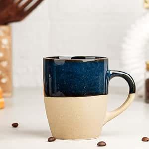 Buy The Earth Store Organic Blue Coffee Mug Set of 1, 330ML | Ceramic ...