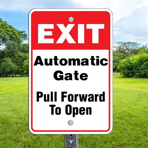 Image result for Ext Gate Open Automatically Sign