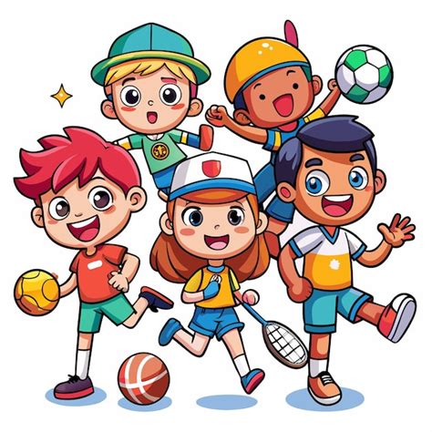 Kids Do Sports Cartoon 的图像结果