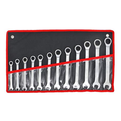Combination Spanner, 8-19 mm - 12 Pieces Fixed Head Ratchet Spanner Set ...