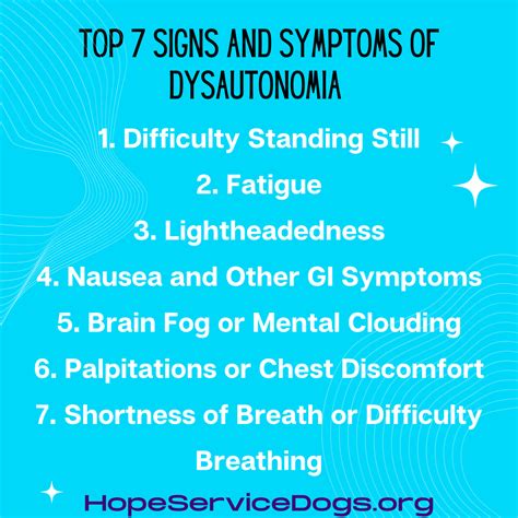 Top 7 Signs & Symptoms of Dysautonomia — Hope Service Dogs, Inc