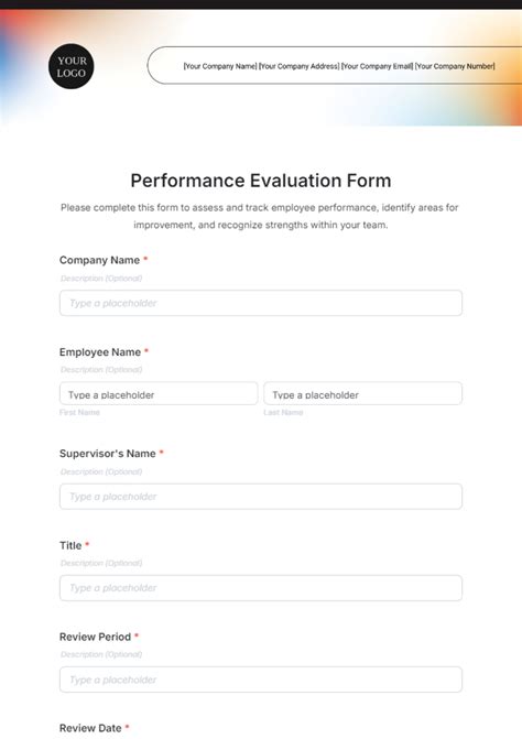 Image result for Employee Performance Evaluation Form Template