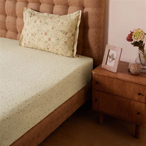 Buy Mishella | Mix & Match Printed Cotton Bedsheet Set - Cream Online ...