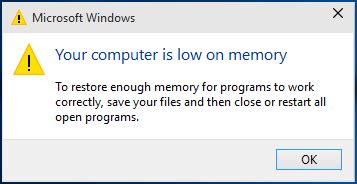 Computer Is Low On Memory 的图像结果