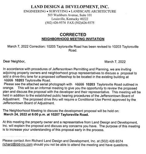 Council District 11 Development Notification for 10203 Taylorsville Rd ...