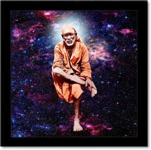 Multicolor Sai Baba Galaxy SpaceAcrylic Single Wall Art Mural Vivid ...