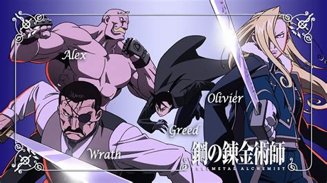 Fullmetal Alchemist HD Wallpaper: Greed, Wrath, and the Armstrongs Unite