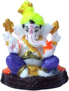 KAARTI Hand Painted Lord Ganesha Idol - SK1107 Decorative Showpiece - 7 ...