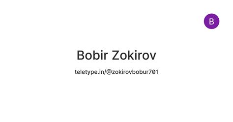 Bobir Zokirov — Teletype
