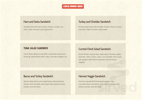 Menu for Great Harvest Bread Company in Minnetonka, MN | Sirved