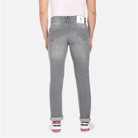 Grey Brandon Slim Tapered Fit Stone Wash Jeans – Uncaged Shop
