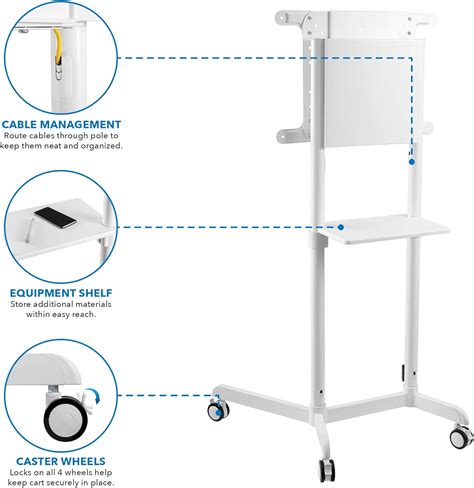 Mount-It! Mobile TV Cart with Whiteboard for Samsung Flip and India | Ubuy