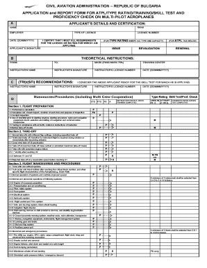 Fillable Online caa TYPE RATING and ATPL form - caabg Fax Email Print ...