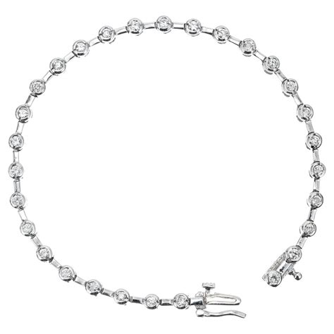 6 Carat Total Weight Platinum Diamond Tennis Bracelet Bezel Set For ...