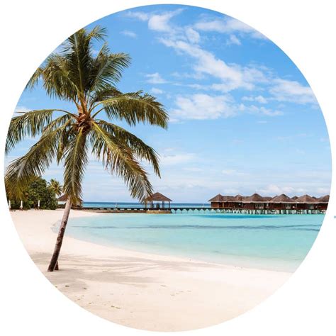 Round wall mural Colombo - Maldives Water Bungalows - non self-adhesive ...