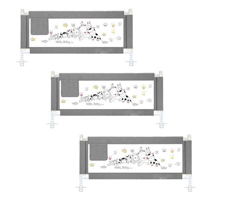 Buy Syga Baby Animal Print Safety Bed Rail (Grey, Set of 3) Online at ...