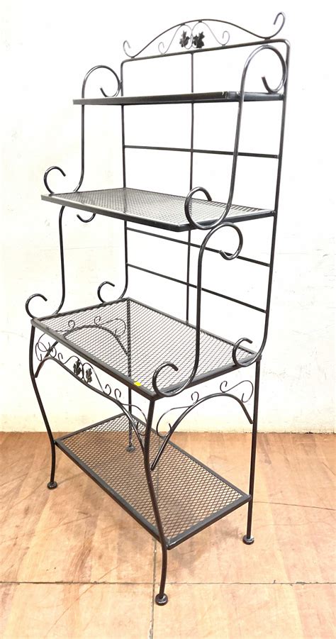 Lot - Traditional Style Iron Bakers Rack