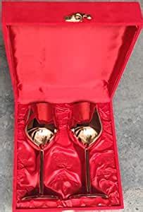 Buy Sadhika Enterprises Stainless Steel Stemmed Wine Glasses with ...