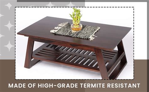 Ikiriya Alison Sheesham Wood Accent Rectangle Coffee Table/Center Table ...
