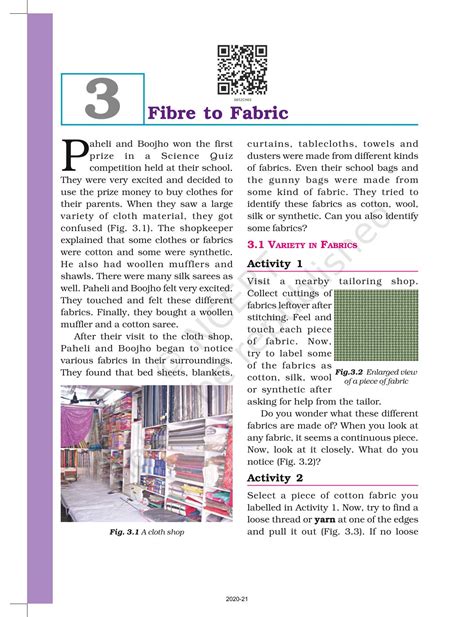 Fibre To Fabric - NCERT Book of Class 6 Science