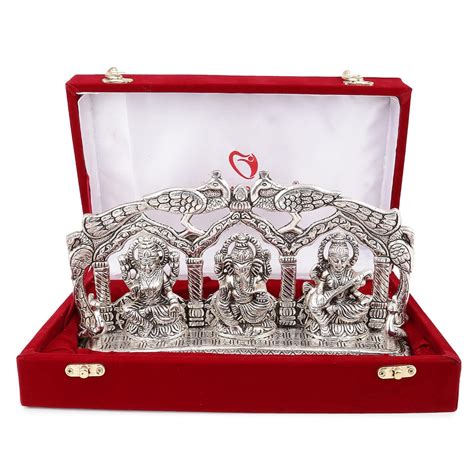 Buy INTERNATIONAL GIFT Laxmi Ganesh Saraswati Peacock Multi Colour ...