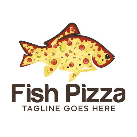 Fish pizza logo design | Premium Vector