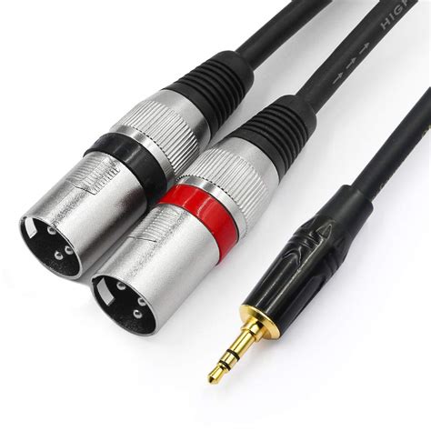 TISINO 1/8 Inch TRS Stereo to Dual XLR Male Y-Splitter Stereo Breakout ...