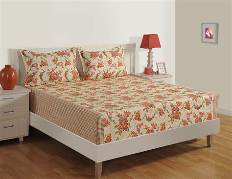 Buy Swayam Shades of India 144 TC Cotton Double Bedsheet with 2 Pillow ...