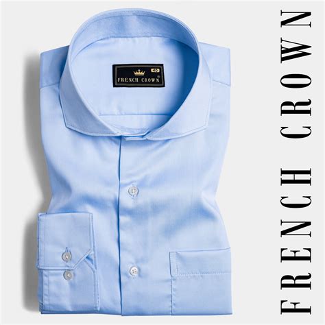 Spindle Blue Formal Plain-Solid Premium Cotton Shirt For Men