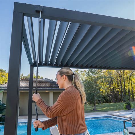 14x10 Sarasota Steel Louvered Pergola – Backyard Discovery