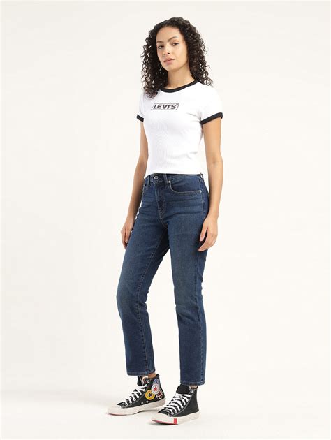 Women's 724 Blue Straight Fit High Rise Jeans – Levis India Store