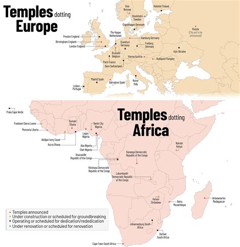 See the Locations of the Church’s 315 Temples Across 6 Maps
