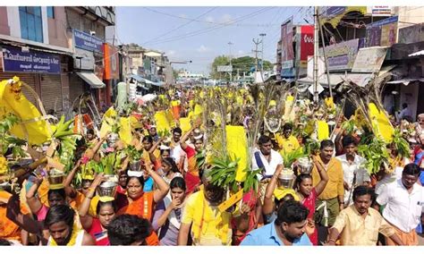 Devotees take kavadi and milk jug and take procession to Subramania ...